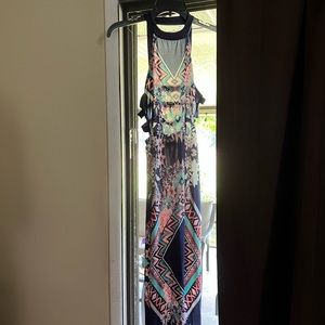 Navy maxi dress with strappy/open back